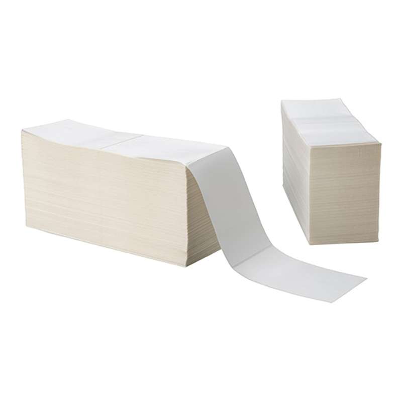 DT Premium Fanfold Paper Label, 4 x 6in, 2,000 per Stack, 2 Stacks per Case