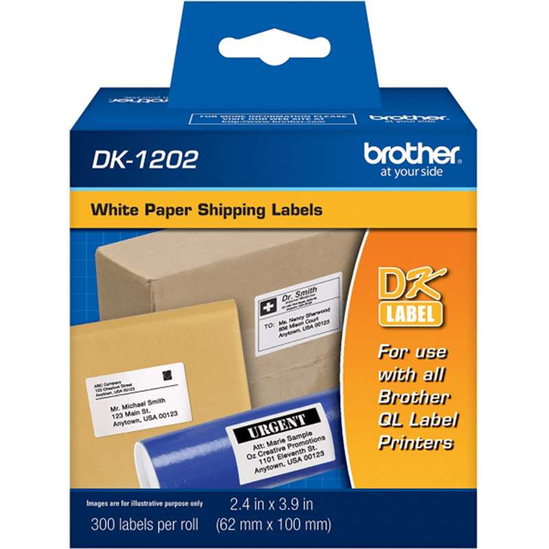 Shipping Paper Label, White, 2.4 x 3.9in, 300 Labels per Roll