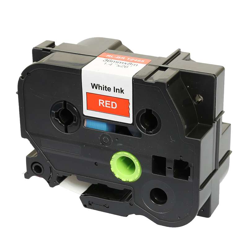 TZe Laminated Label Tape, White on Red, 1.4in x 26.2ft, for Use with P-Touch Label Makers