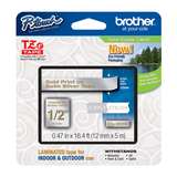 TZe Laminated Label Tape, White Ink on Satin Silver Tape, 0.47in x 16.4ft, for Use with P-Touch Label Makers redirect to product page