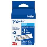 1in x 26.2ft (24mm x 8m) Black on White Standard Adhesive Laminated Tape, 2 Pack redirect to product page