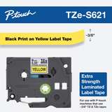 3/8in x 26.2ft (9mm x 8m) Black on Yellow Extra-Strength Adhesive Laminated Tape redirect to product page