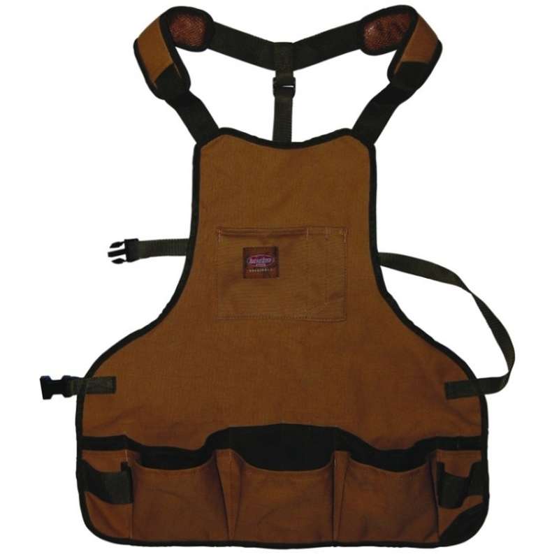 Canvas Bib Apron with 16 Pockets and Dual Hammer Loops