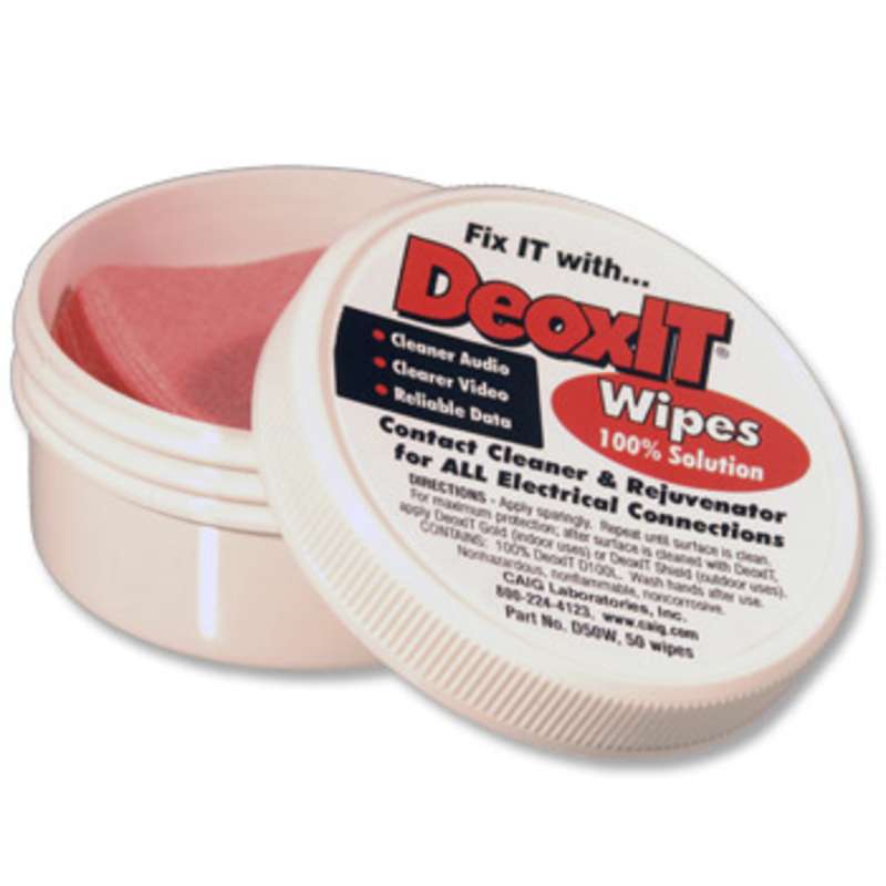 DeoxIT® Contact Cleaner and Rejuvenator Wipes, 50 Wipes per Jar