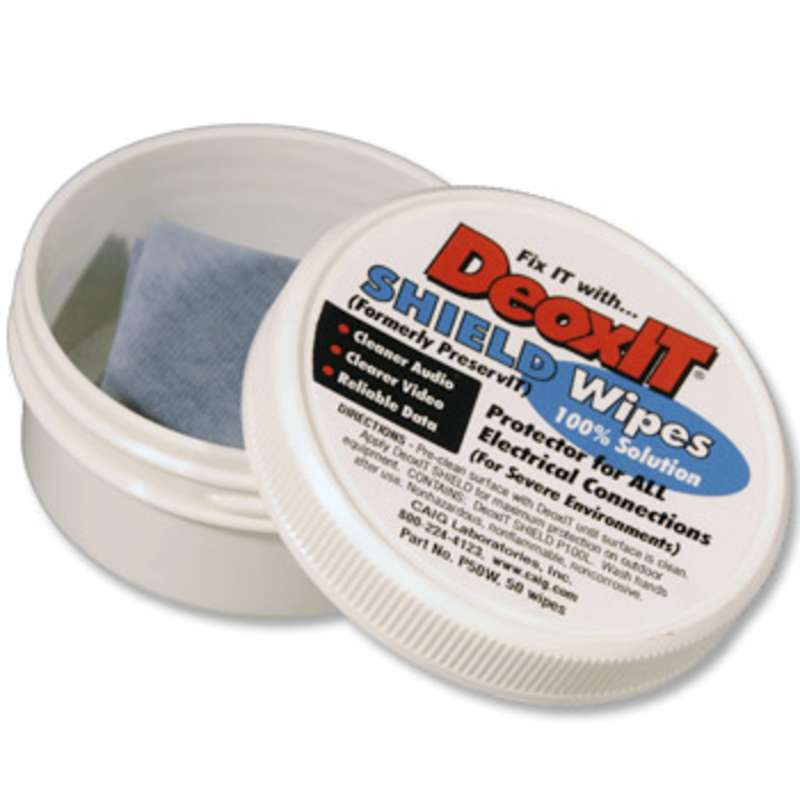 DeoxIT® Shield Flushing Contact and Connector Protector Wipes, 50 Count