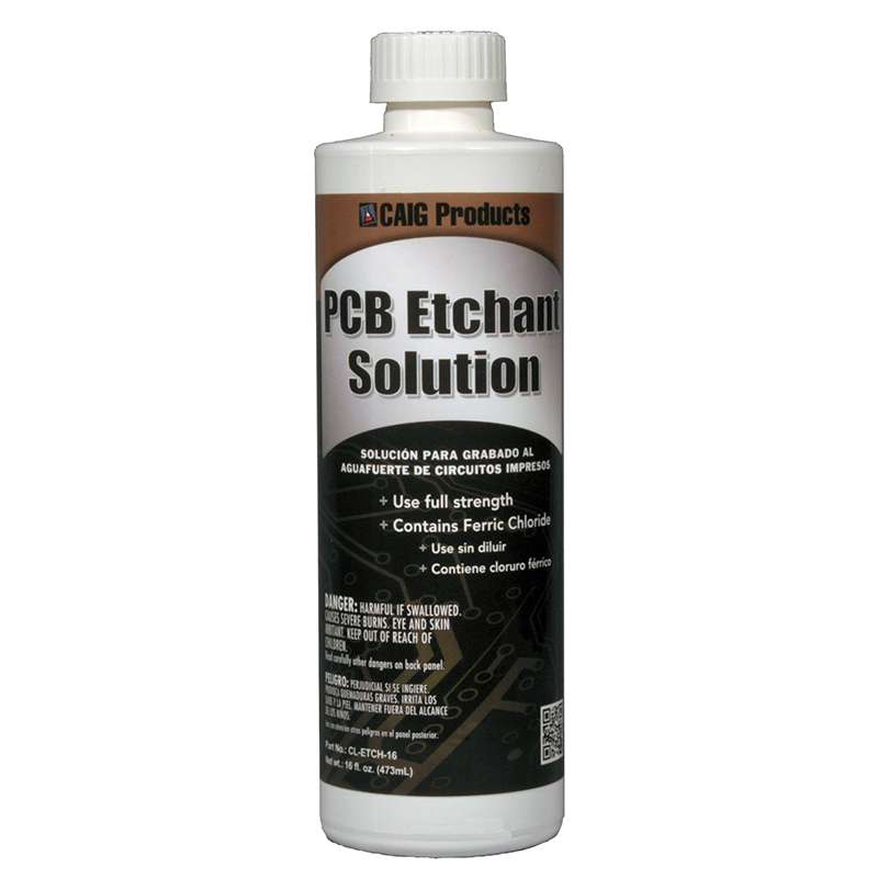 Caig Laboratories CL-ETCH-16, Etchant Solution for Printed Circuit Boards, 16oz Bottle