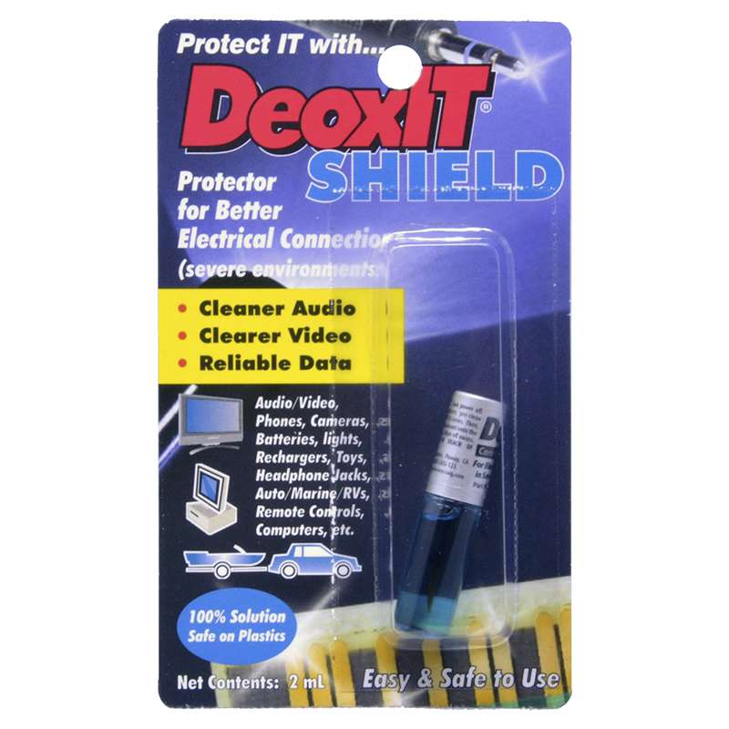 DeoxIT® Shield S-Series S100L Contact/Connector Protector Mini-Brush Applicator, Ideal for Severe Environments, 100% Liquid, No Solvents, 1.6 mL