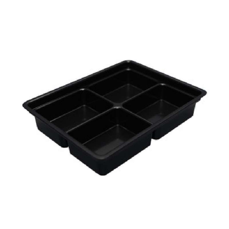 Conductive Kitting Tray with 4 Compartments, 9-1/4 x 7-1/4 x 1-3/4"