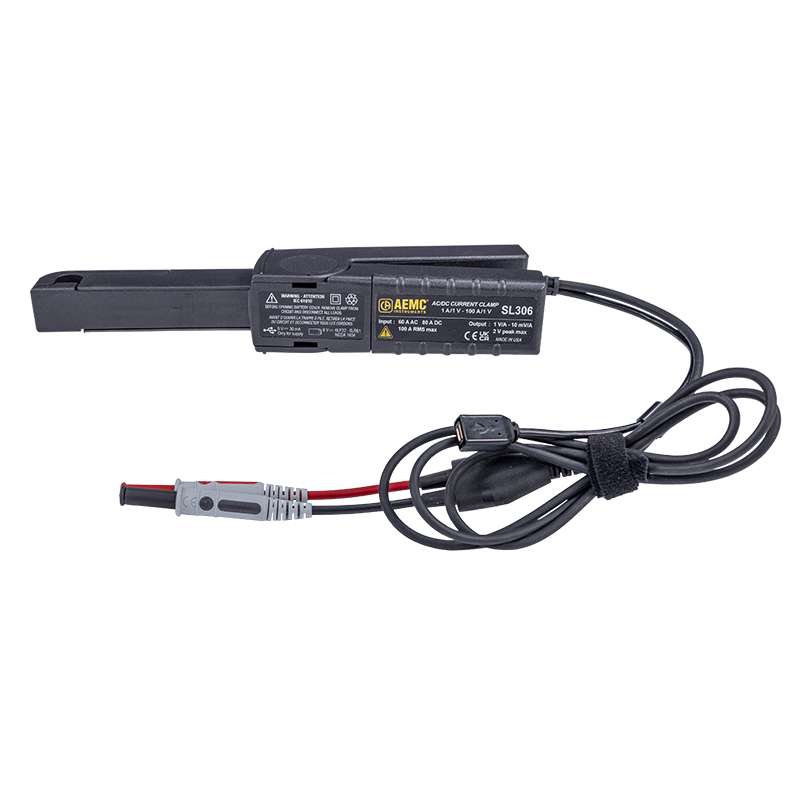 Current Probe, 1.5AAC/2ADC, 1 mV/mA (1V/A), 60AAC/80ADC, 10 mV/A, Low Current, Banana Clip Input