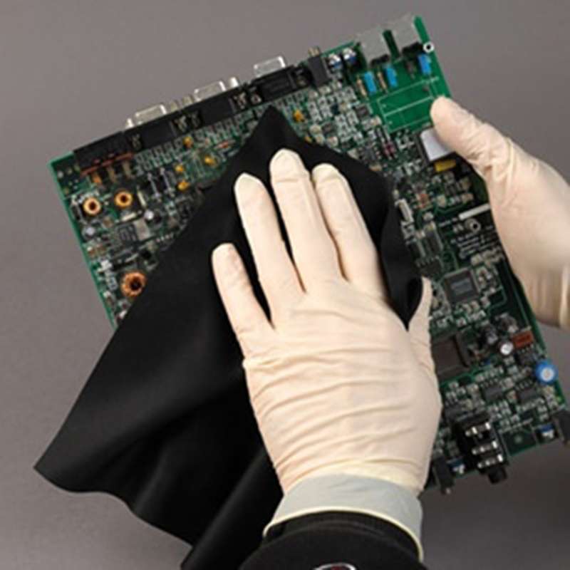 wipe in use on circuit board