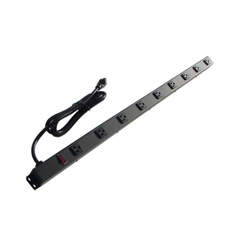 36 inch, 9 Outlet, Metal Power Strip
