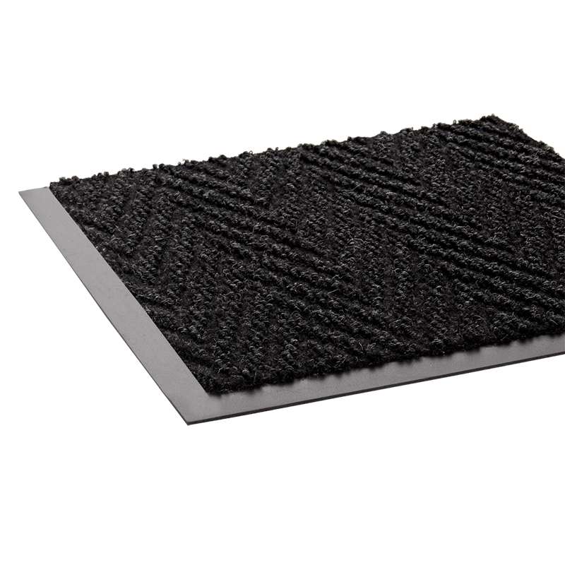 Carpet Chevron MAT, 3'x10', Charcoal, 1/Case