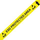 Heavy Duty Yellow and Black 34 mil Vinyl Aisle Tape with ESD Logos, 2" x 50' redirect to product page