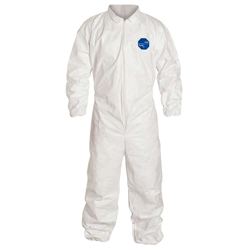 TY125S Series Coverall with Zipper Front and Elastic Wrists and Ankles, White, XL, 25 per Case