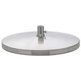 Table Base for Slimline Lamp, Weighted, Brushed Steel, 8.7" x 1.4" redirect to product page