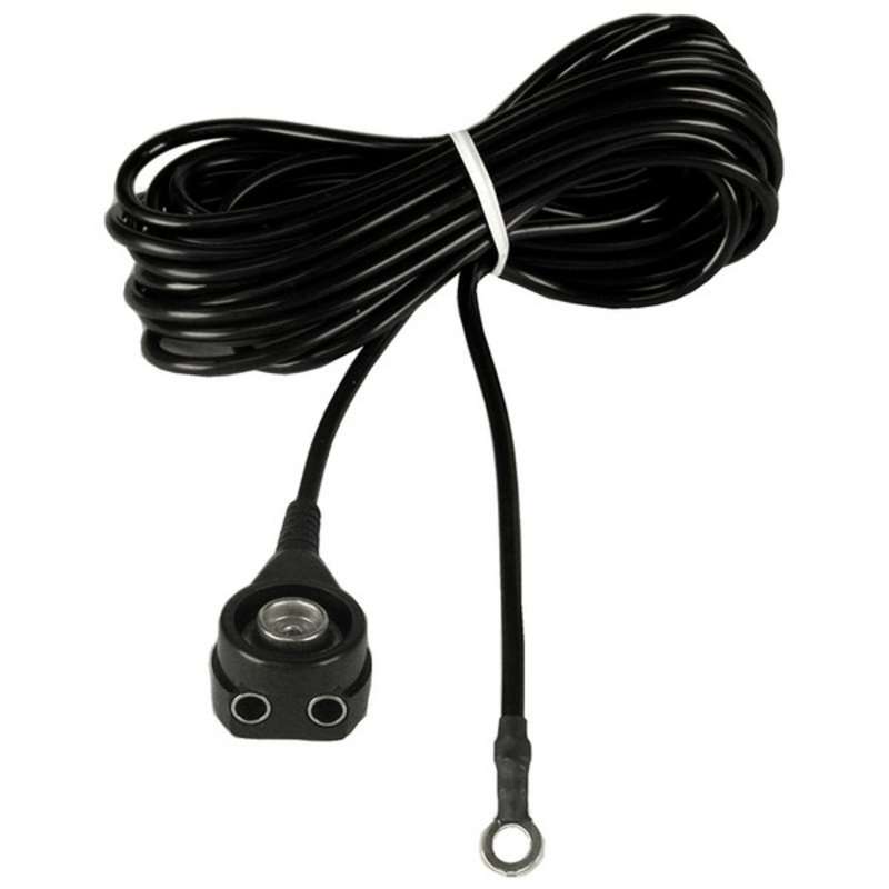 Trustat® Common Point Ground Cord with 10mm Snap Socket and 1 Meg Ohm Resistor, 15' Long