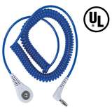 Jewel® Coil Cord w/ 4 MM Snap Socket, Sapphire, 10' Angle redirect to product page