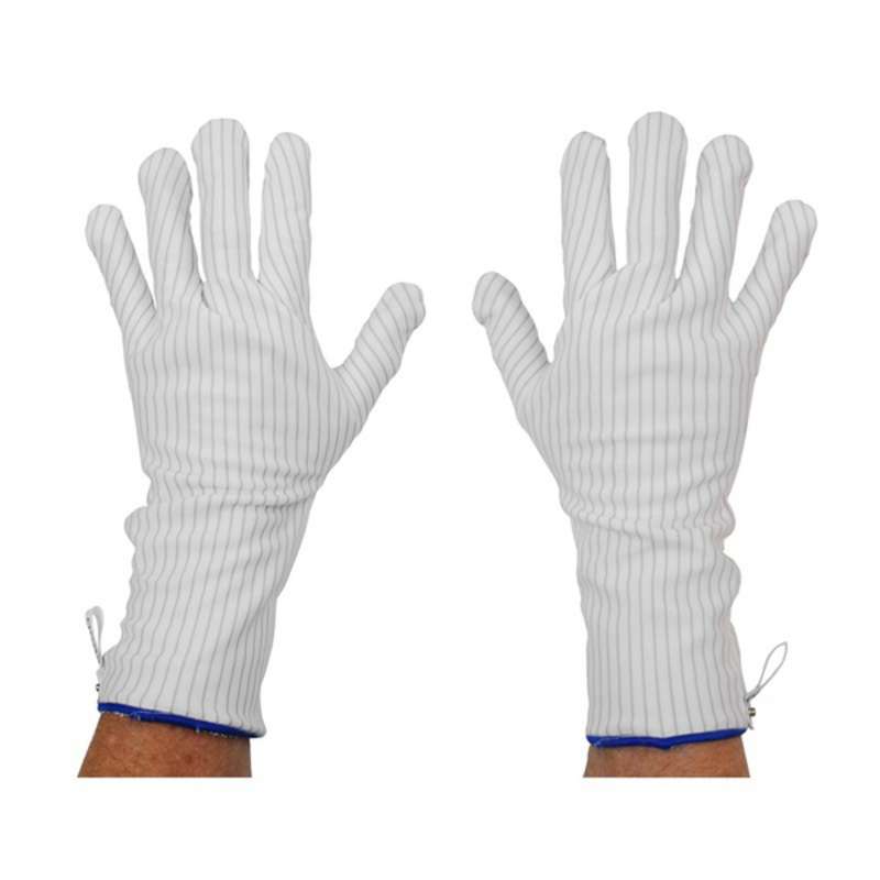Dissipative Hot Process Gloves with Brown Trim and Snap, Large , 1 Pair