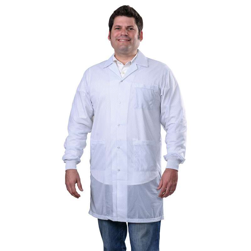 Statshield® Smock, Lab Coat with Knitted Cuffs, White, 2X-Large