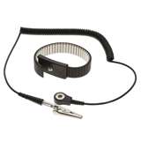 Metal Wrist Strap, Adjustable, Black XL with 4mm Snap & 6' Coil Cord redirect to product page