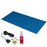 dark blue mat with grounding attachment and spray redirect to product page
