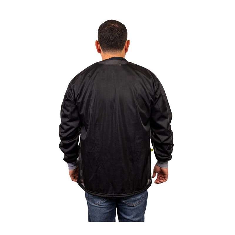 ESD Smock, Dual-Wire, Jacket, Black, 5Xlarge Knitted Cuffs, 3 Pockets, No Collar