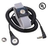 Jewel® MagSnap Expandable Adjustable Onyx Wrist Strap with 6' Coil Cord with Right Angle Banana Plug redirect to product page