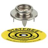 Pronged 10mm Push and Clinch Socket Snap with Common Ground Point Symbol Label redirect to product page