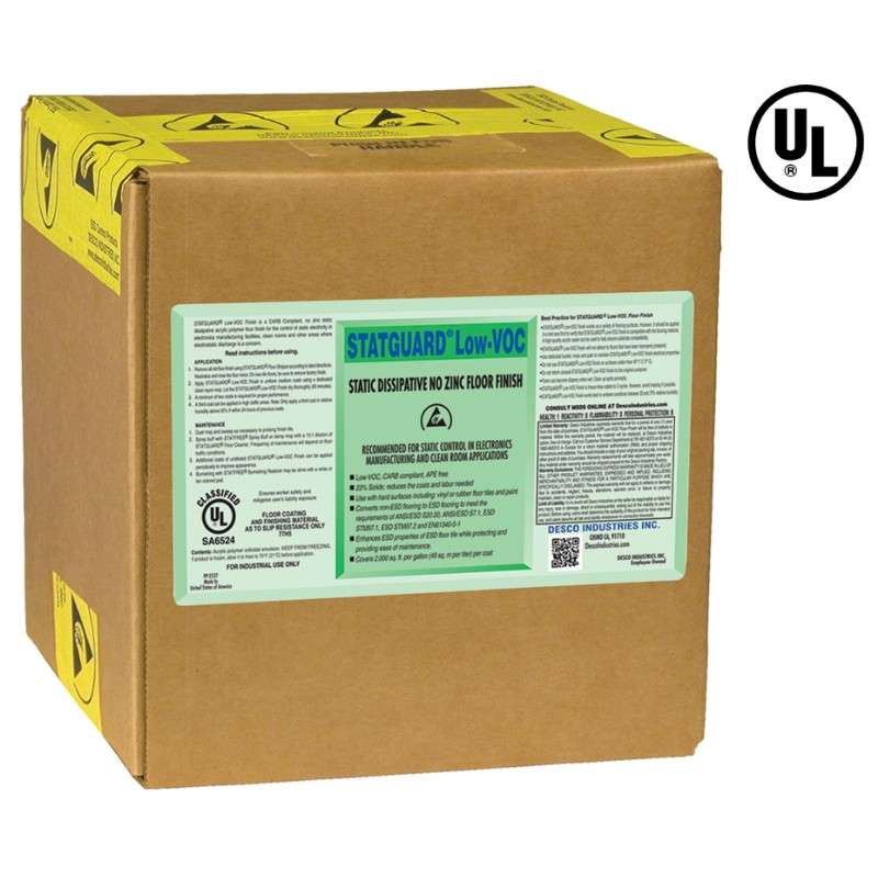Statguard Low-VOC Dissipative Floor Finish, 5 Gallon Box