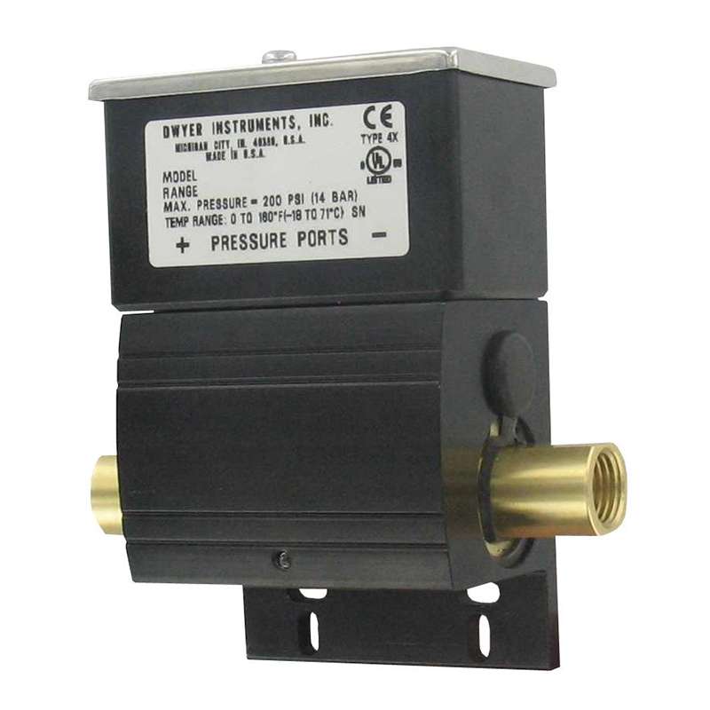 Differential Pressure Switch, Brass And Fluoroelastomer Wetted Materials