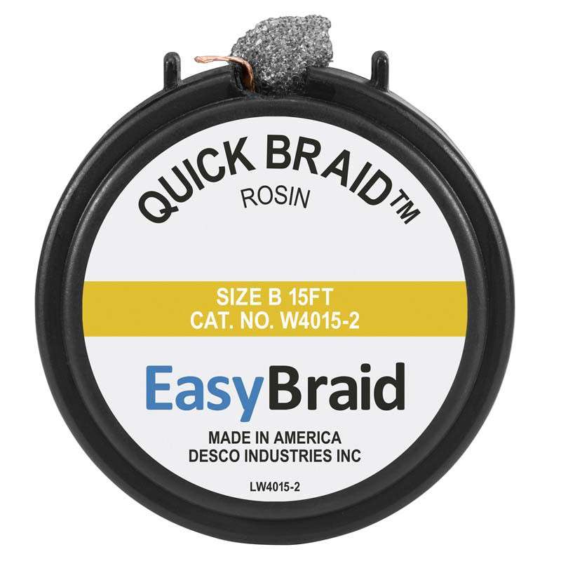 Cassette with #2, 0.50in x 15 ft, Quick Braid Replacement Rosin Wick