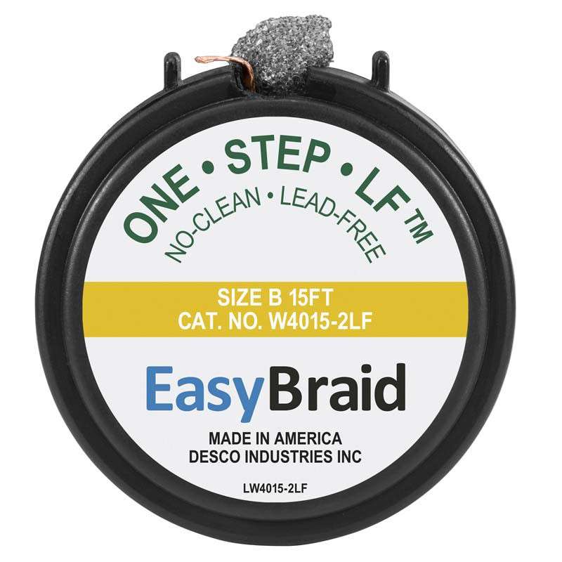 Cassette with #2, 0.50in x 15 ft, Lead-Free Replacement Braid Wick