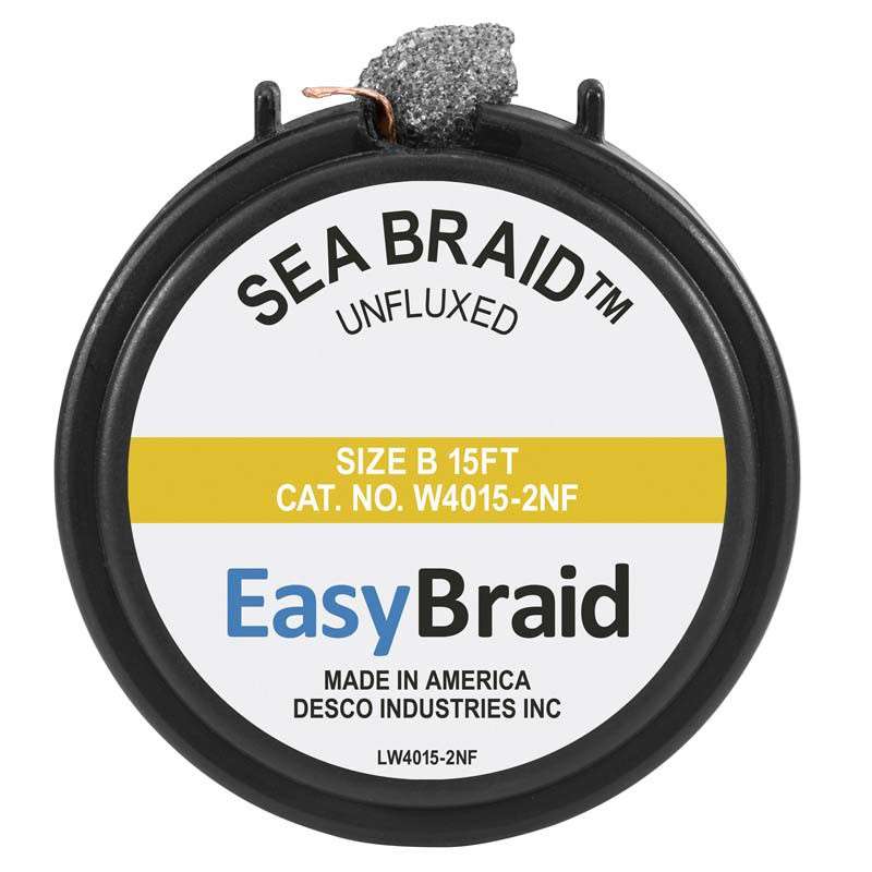 Cassette with #2, 0.50in x 15 ft, Sea Braid Replacement Unfluxed Wick