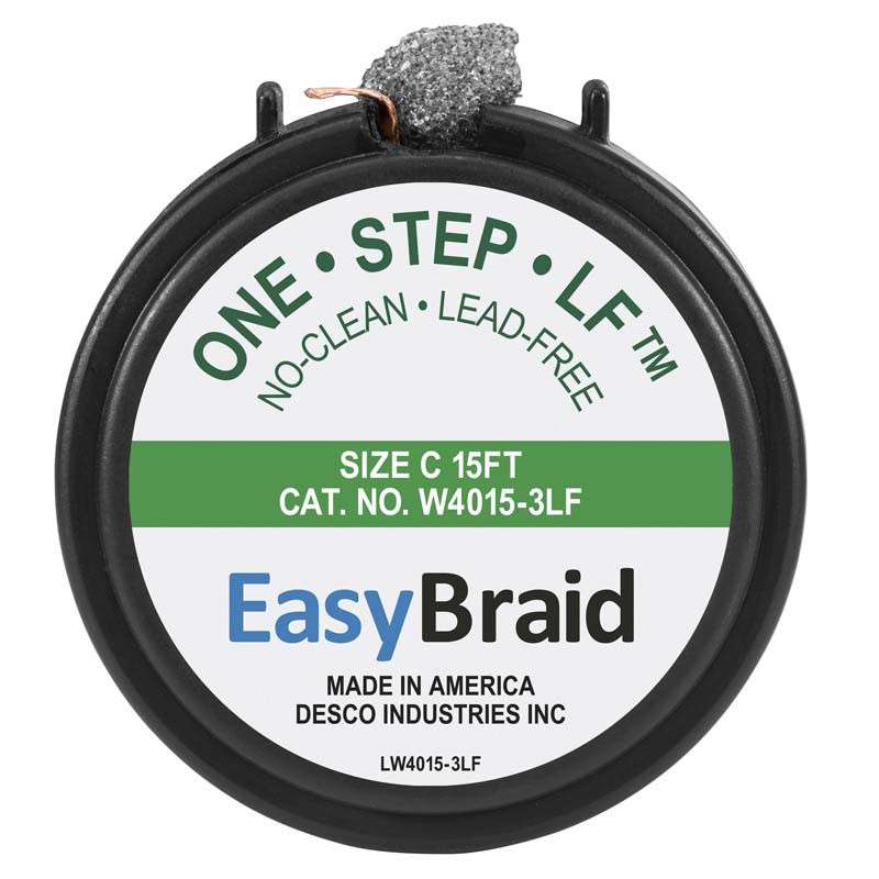 Cassette with #3, 0.75in x 15 ft, Lead-Free Replacement Braid Wick