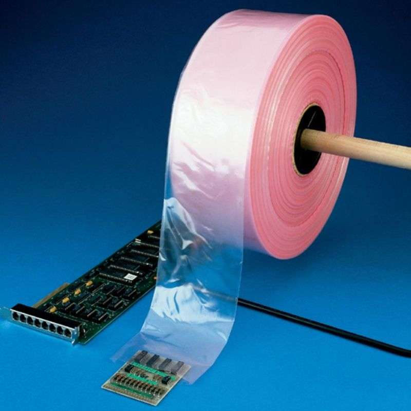 Pink Antistatic Protective 8" Poly Tubing, 4 Mil 8" x 1075 Ft Roll