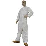 Disposable Polypropylene Coveralls with Collar and Elastic Wrist, White, 2X-Large, 25 per Case redirect to product page