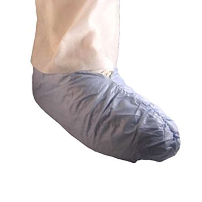 Super Track ESD-Safe Disposable Cleanroom Blue Shoe Covers with Conductive Strip, Large, 300 per Case