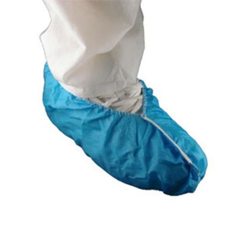 Cleanroom Disposable Heavy Coated Polypropylene Shoe Cover, Sky Blue, Large, 300 per Case