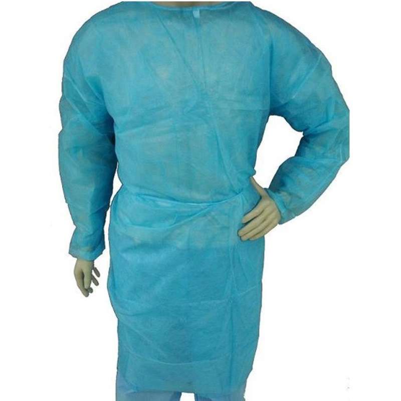 Disposable Polypropylene Full Length Isolation Gown with Elastic Wrists, Blue, 2X-Large, 50 per Case