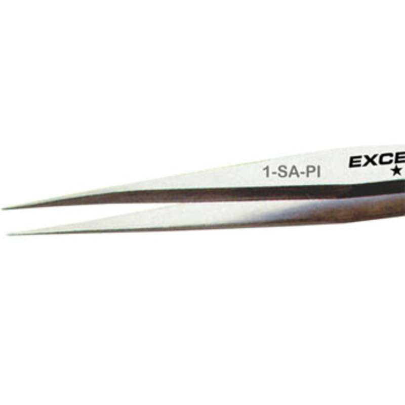 Stainless Steel Anti-magnetic Tweezers with Slender Straight Tips, 2 Star, 4-1/2"