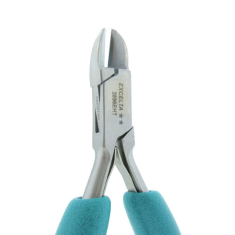 ESD-Safe Large Round Head Semi-Flush Hard Wire Cutters with Cushion Grip Handles, 5-1/2" Long