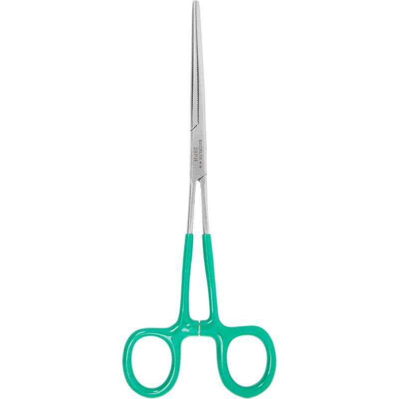Laboratory Straight Stainless Steel Vinyl Coated Handles Serrated Jaw Hemostat