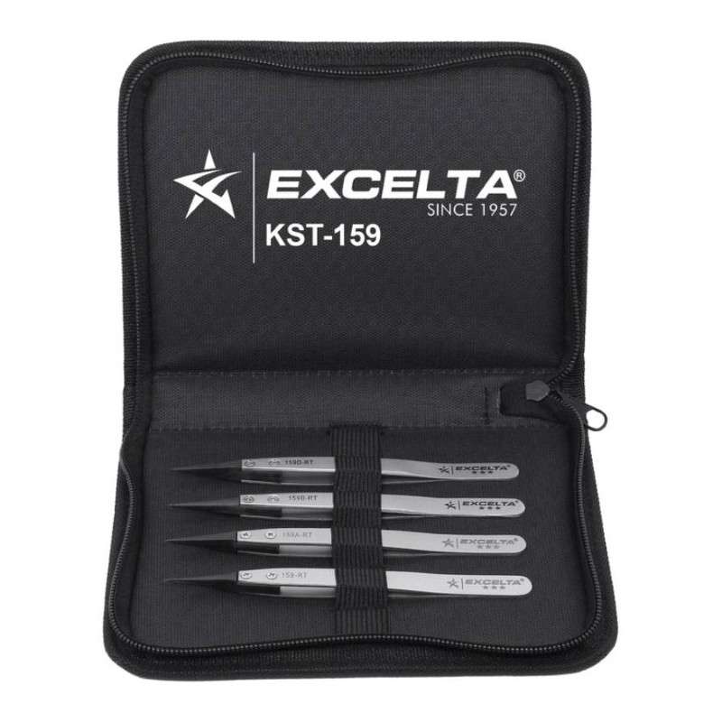 Tweezer Kitset, Replaceable Carbon Fiber Tip, Vinyl Case