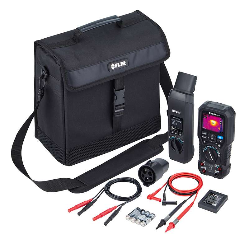 EV Charger Test Kit with EV45-NACS, DM286, Test Leads and Carrying Pouch