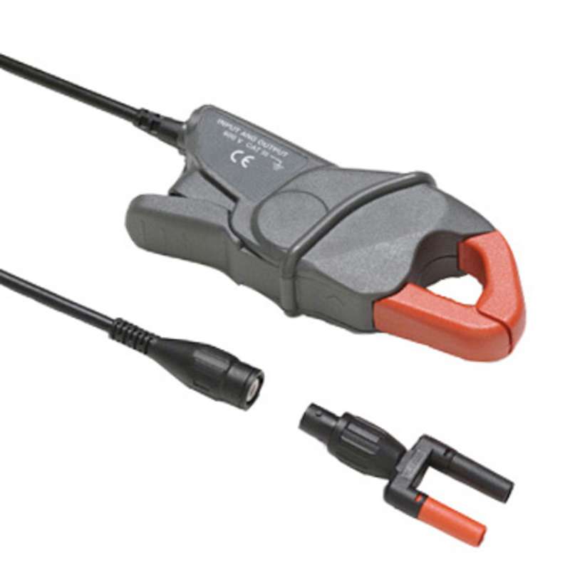 Single Range 200 A AC Current Clamp with Safety Shrouded Banana Plugs