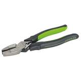 High Leverage Side Cutting Pliers with Serrated Jaws, Crimping Notch and Molded Ergo Grip, 9-1/2" Long redirect to product page