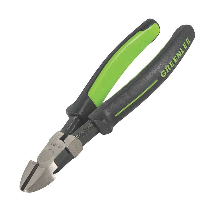 High Leverage Diagonal Cutting Pliers with Molded Ergo Grip, 7" Long