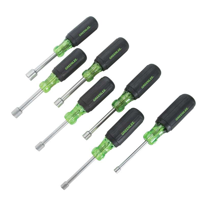 Heavy-Duty Nut Driver Set with 3" Shank and Soft Ergo Grip, 7 Piece