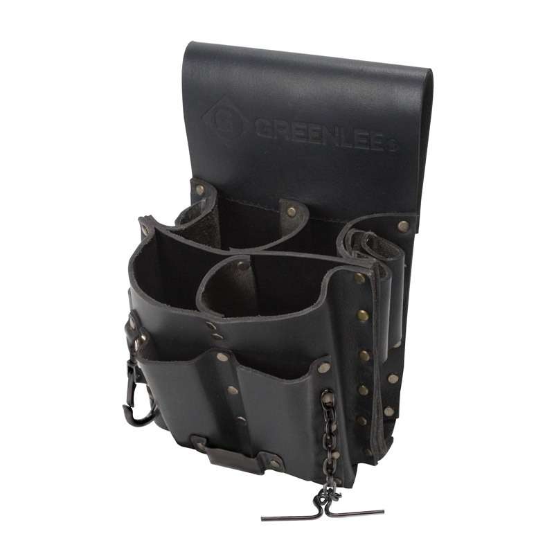 Leather Heavy Duty Tool Pouch with 8 Pockets, 7 x 6 x 10-1/2"