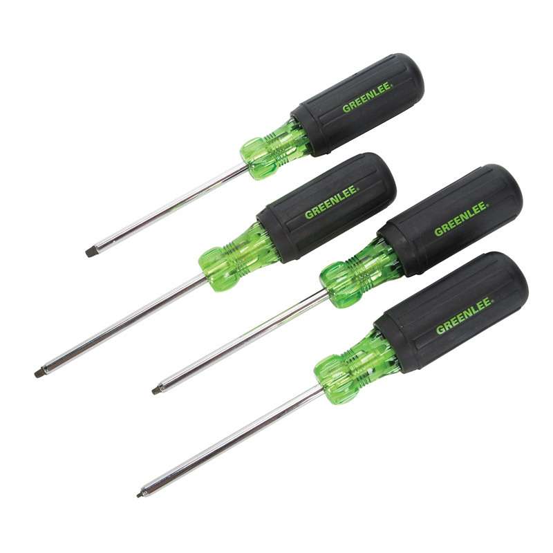 Square-Recess Tip Screwdriver Set, 4 Pieces